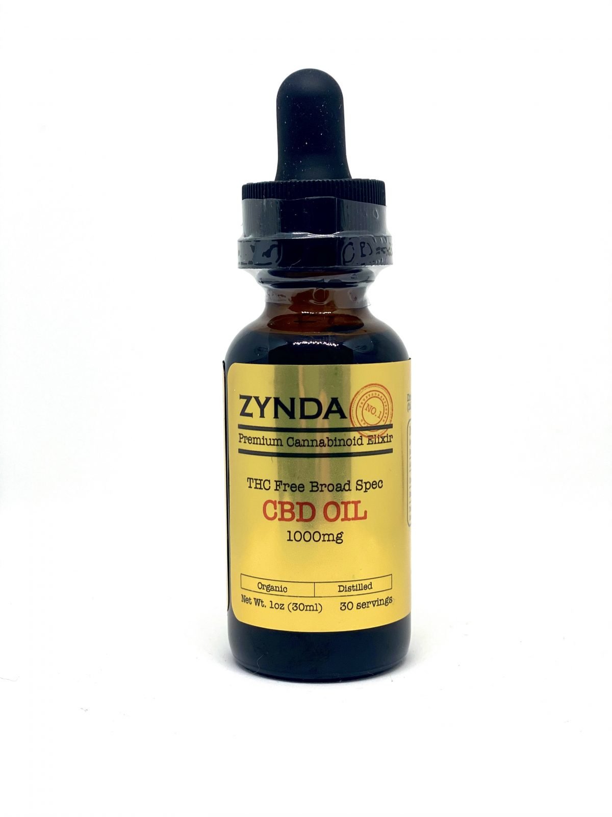ZYNDA - Broad Spectrum CBD Oil (Distilled) - 1000mg