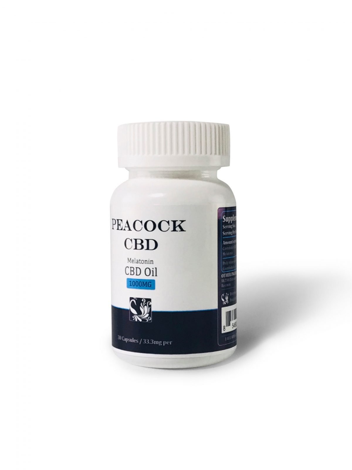 Peacock CBD - Melatonin + Full Spectrum CBD Capsules - 1000mg