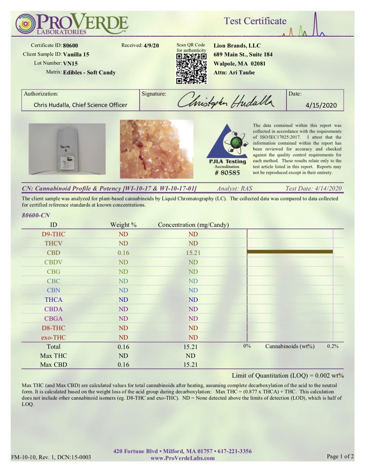 Giraffe Nuts Infused Caramels | Creamy Vanilla | 15mg Hemp CBD per piece - 10 Pieces Per package - Image 2