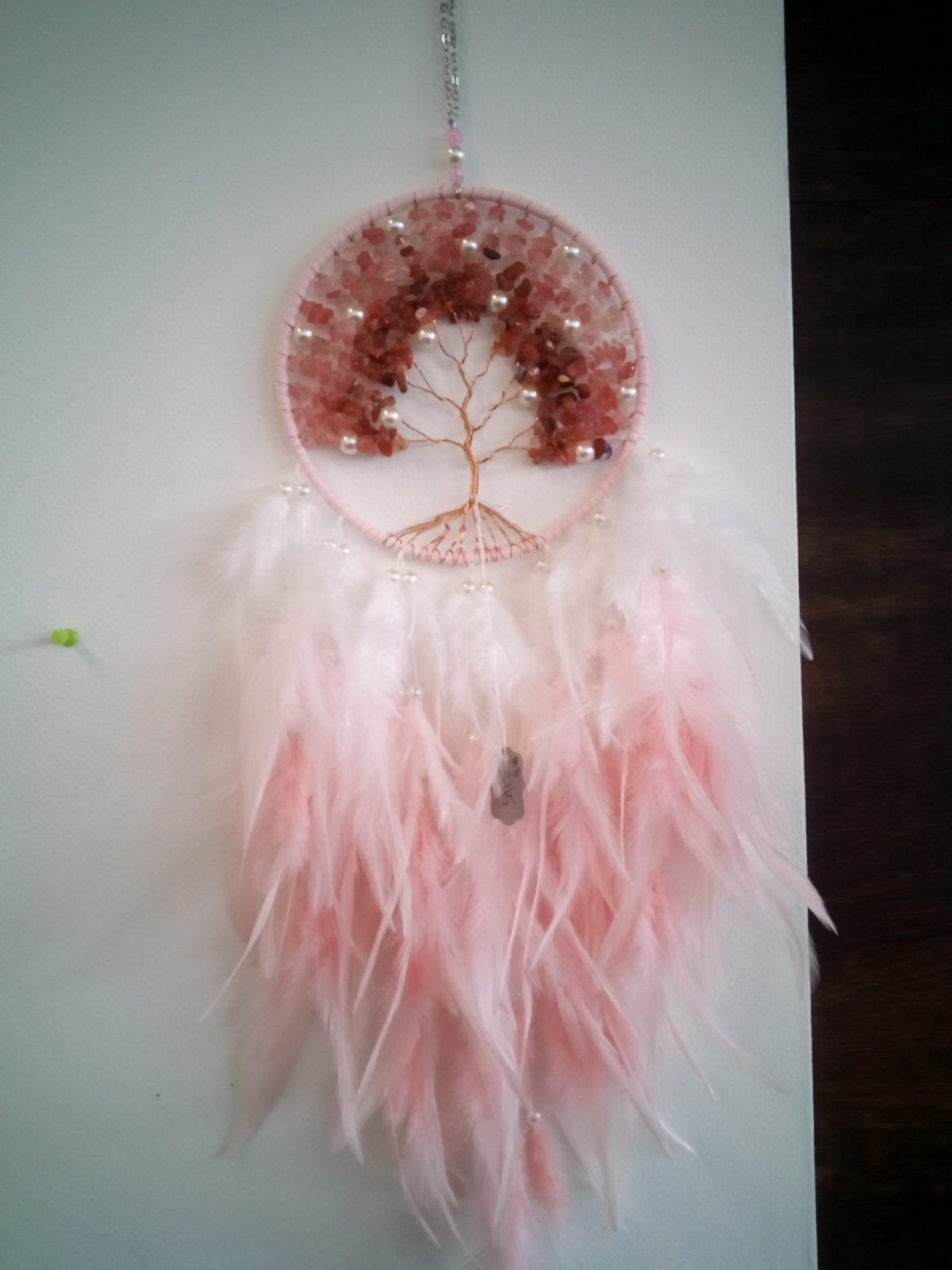 Rose Quartz and Carnelian Dreamcatcher #3