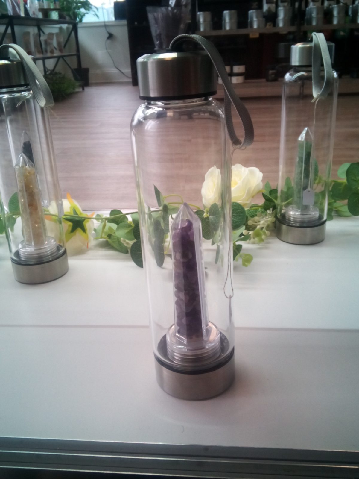 Healing Crystal infusion Water Bottle- Amethyst