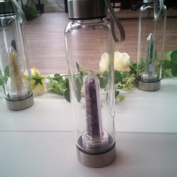Healing Crystal infusion Water Bottle- Amethyst