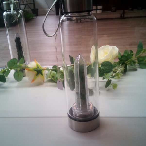 Healing Crystal infusion Water Bottle- Green Aventurine