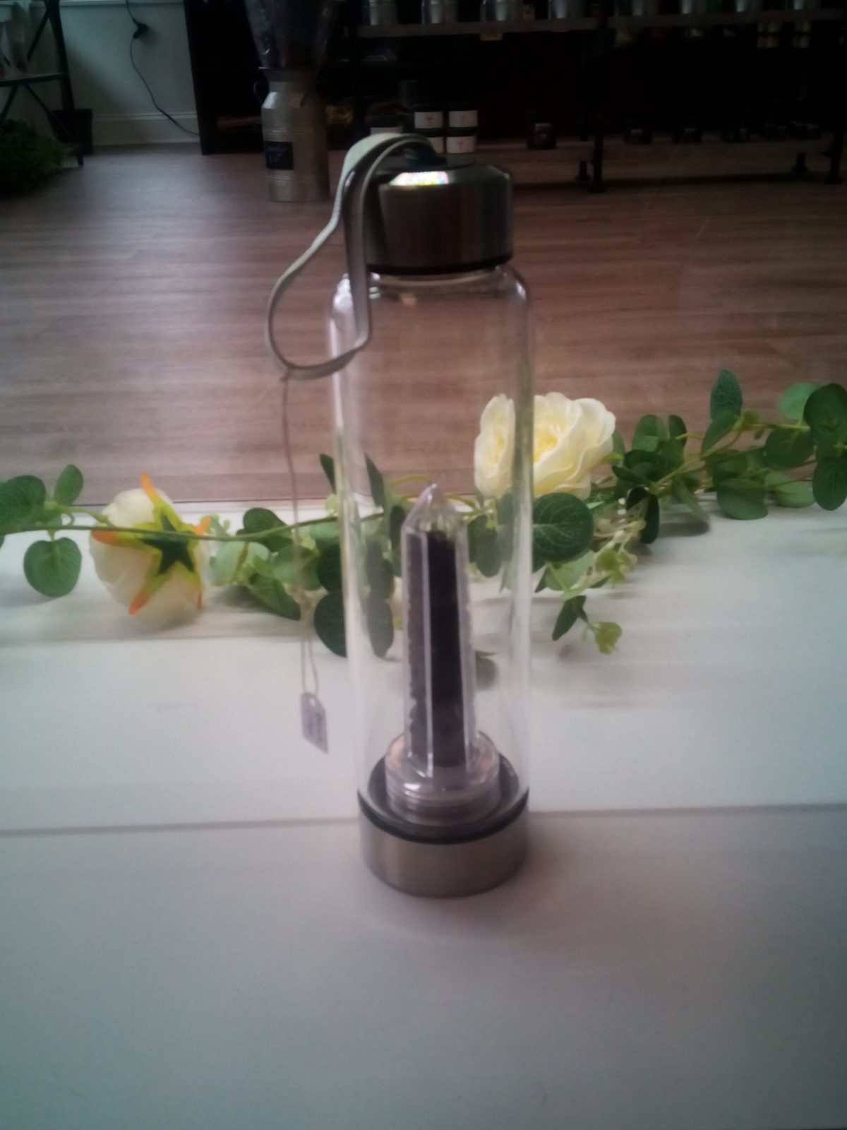 Healing Crystal infusion Water Bottle -Black Onyx