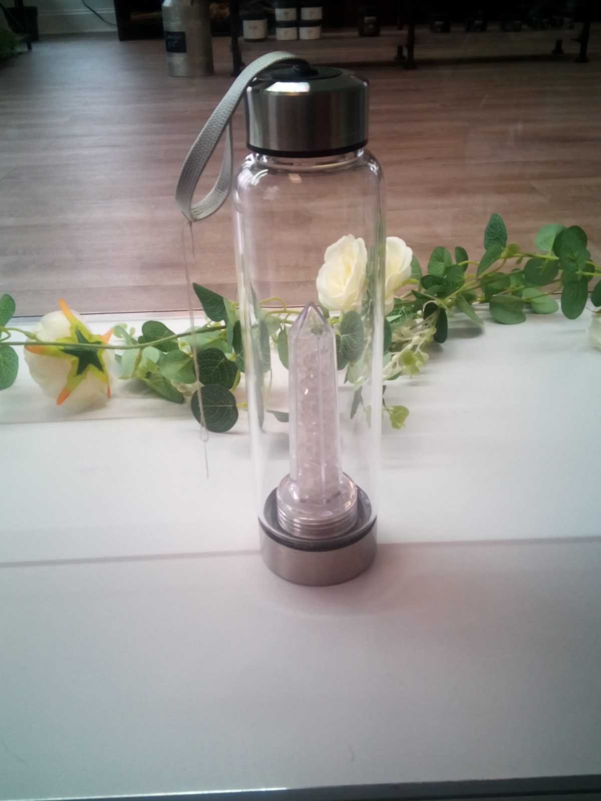 Healing Crystal infusion Water Bottle- Clear Quartz