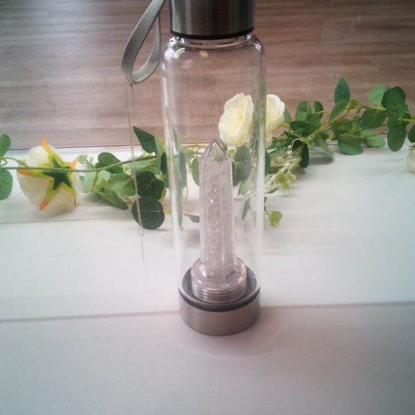 Healing Crystal infusion Water Bottle- Clear Quartz