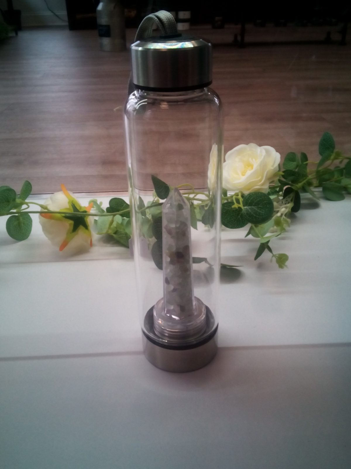 Healing Crystal infusion Water Bottle - Rainbow Fluorite