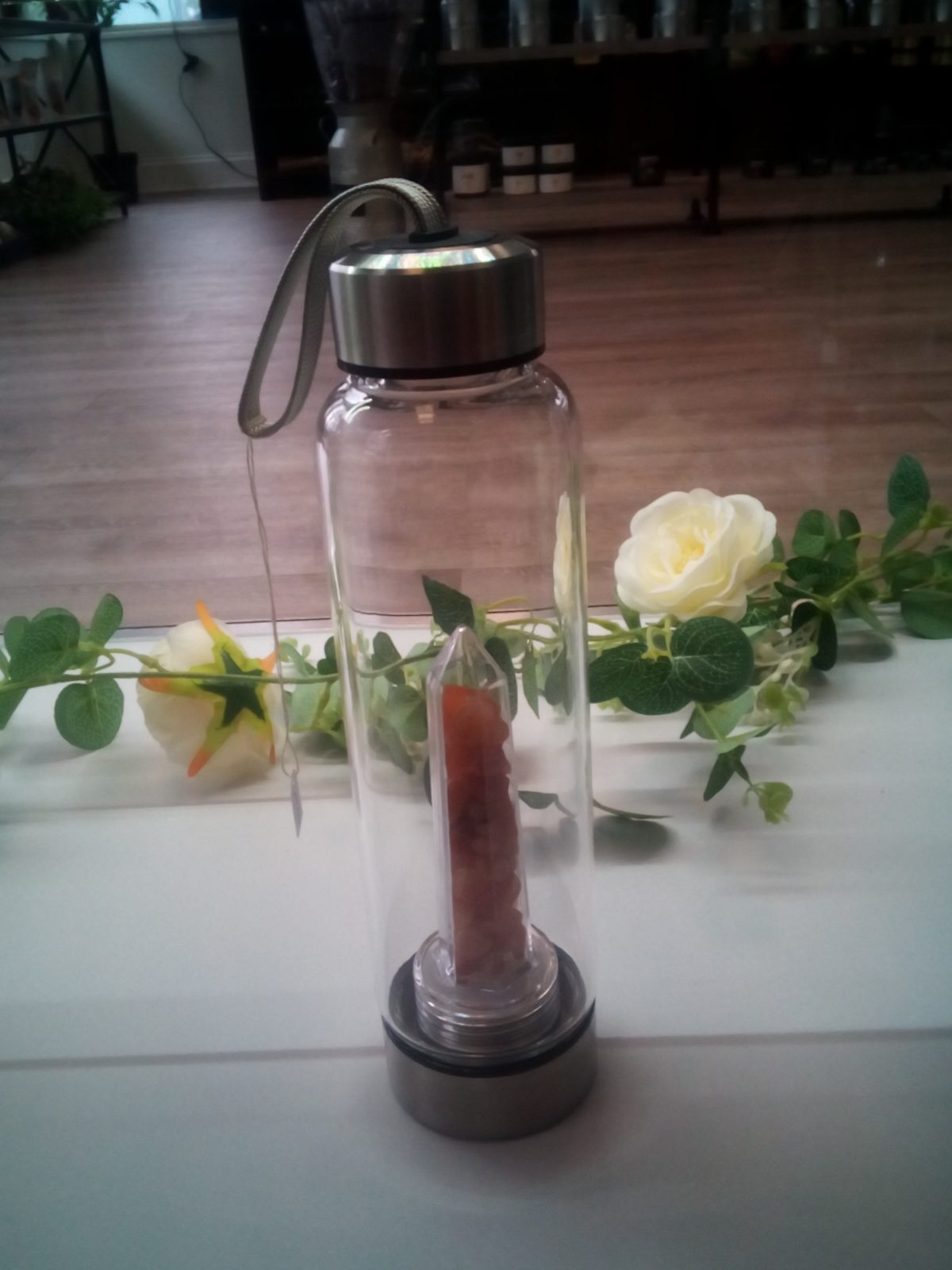 Healing Crystal infusion Water Bottle- Carnelian