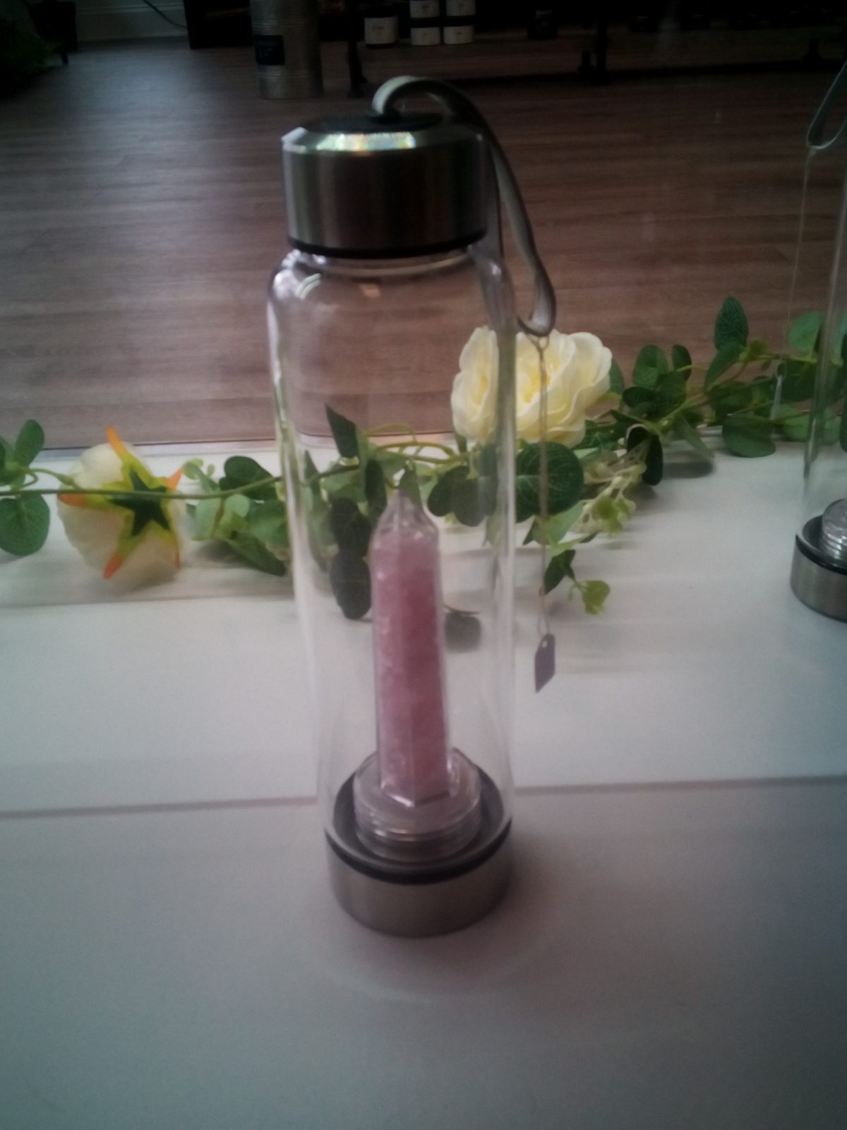 Healing Crystal infusion Water Bottle- Rose Quartz