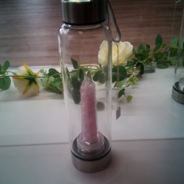 Healing Crystal infusion Water Bottle- Rose Quartz