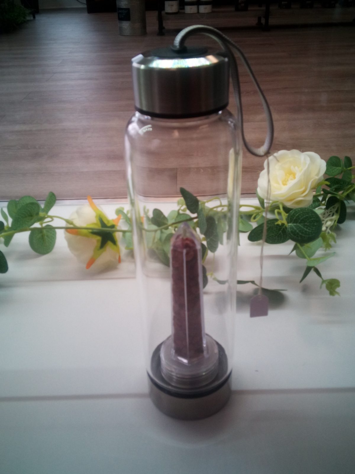 Healing Crystal infusion Water Bottle- Red Jasper