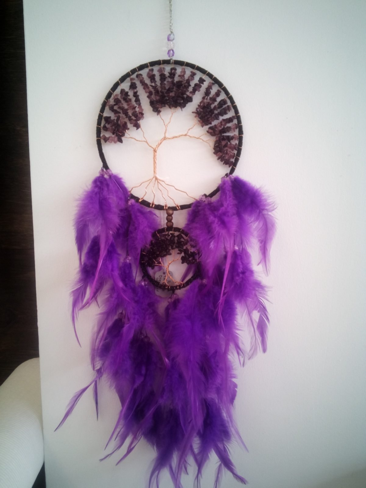 Double Tree of life Amethyst Dreamcatcher # 8