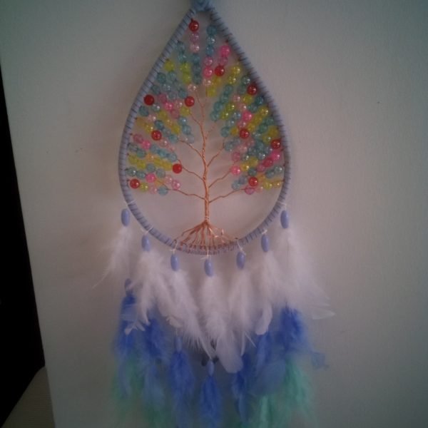 Colored Crackled Quartz Dreamcatcher # 1