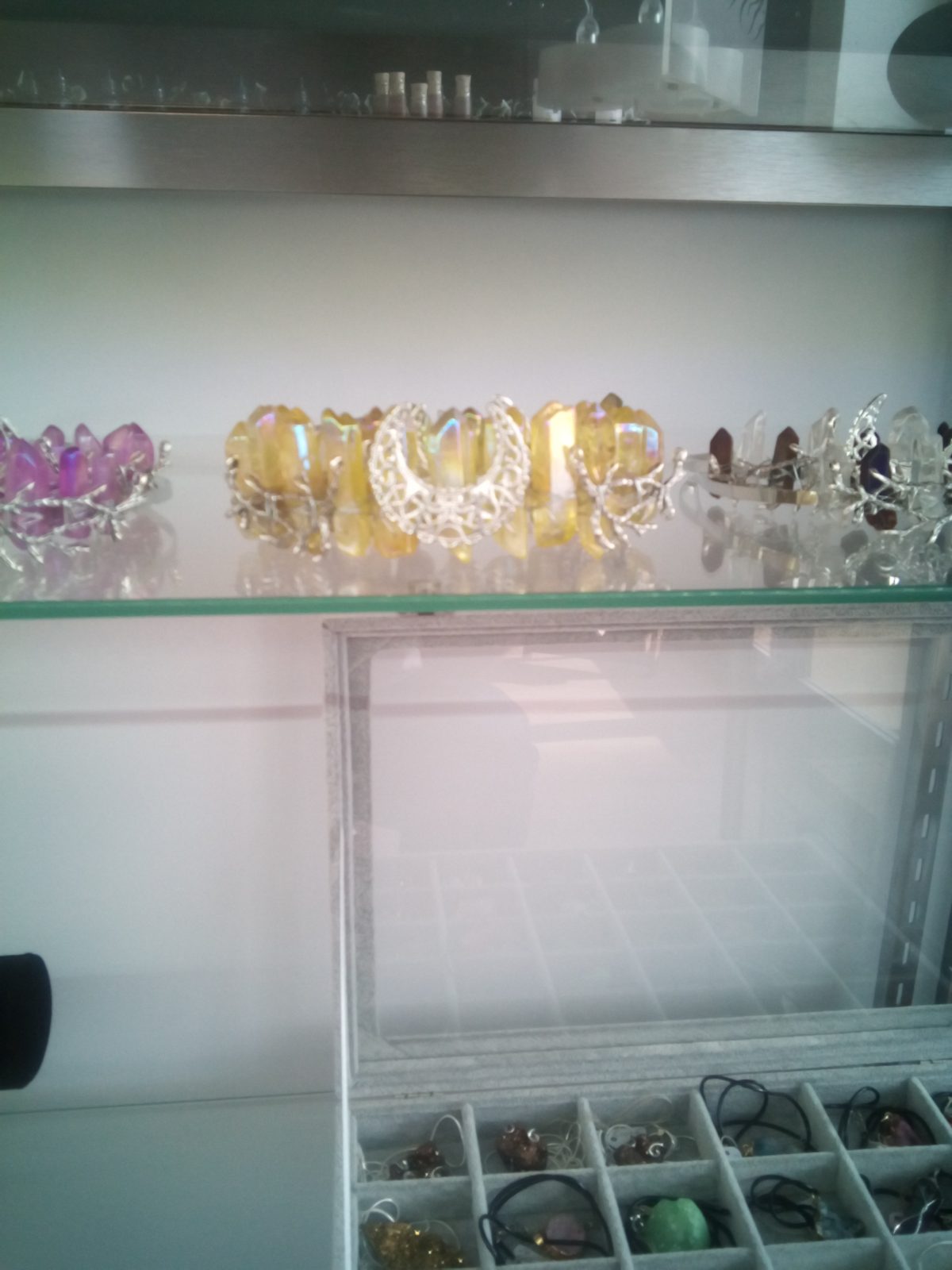Wire Wrapped Painted Crystal Crown-Yellow