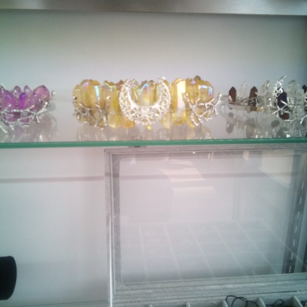 Wire Wrapped Painted Crystal Crown-Yellow
