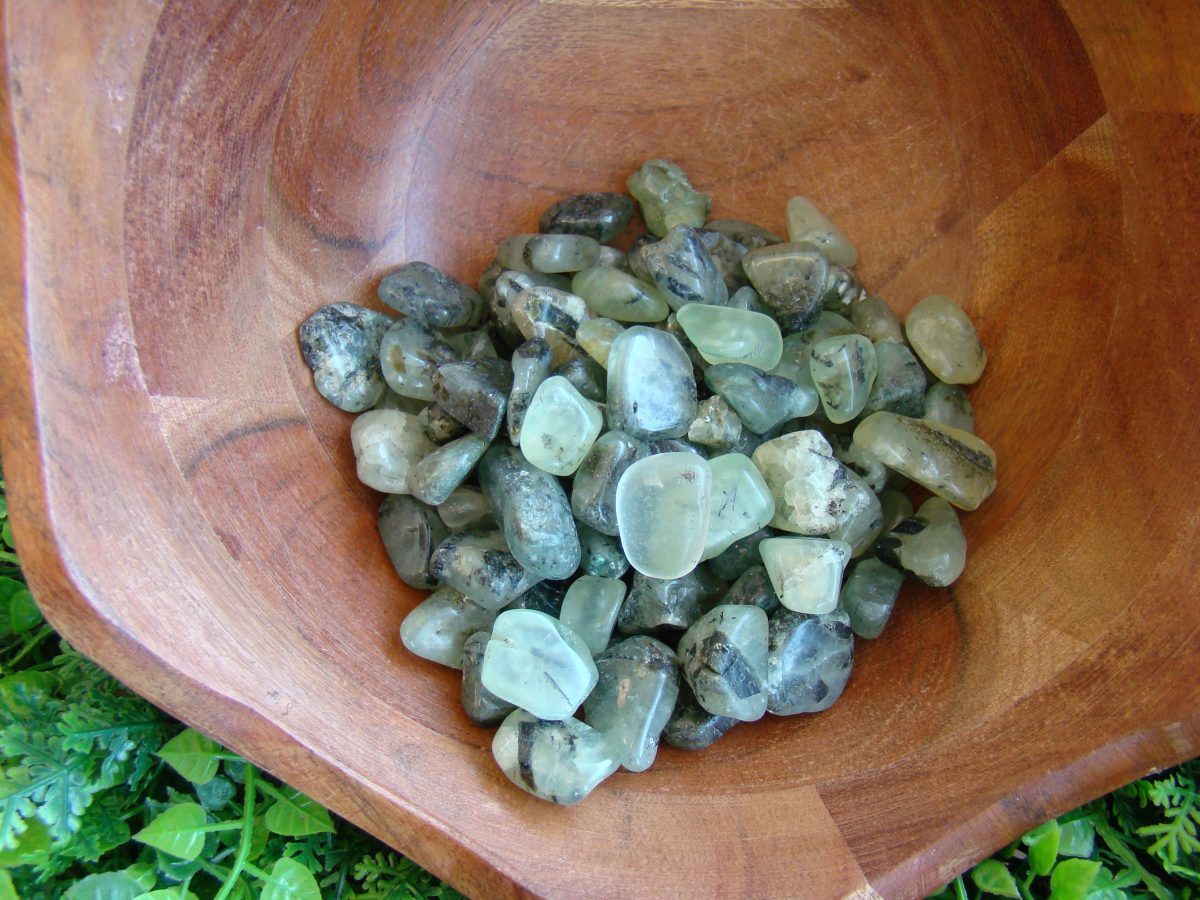 Tumbled Tourmaline Prehnite Crystal